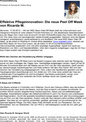 Ricarda M. Peel Off Mask wird präsentiert